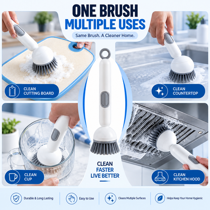 Soap Dispensing Dish Brush | Press to Clean | No Mess Hands
