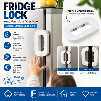 Child Safety Fridge Lock – Strong Adhesive Baby & Pet Safety Lock